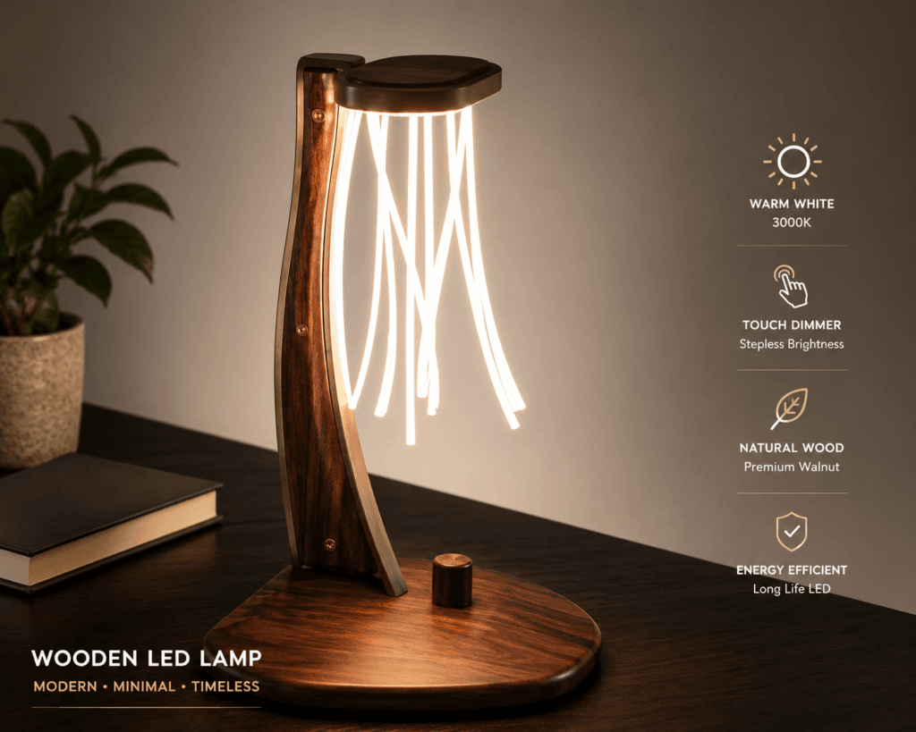 Premium Wooden LED Lamp