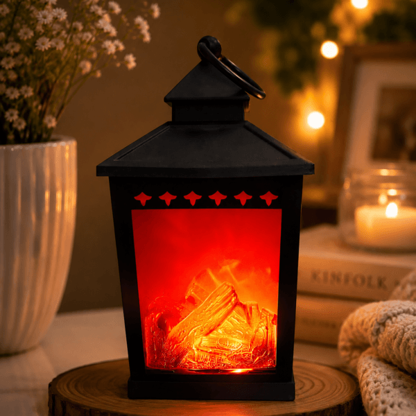 LED Fireplace Lantern Lamp